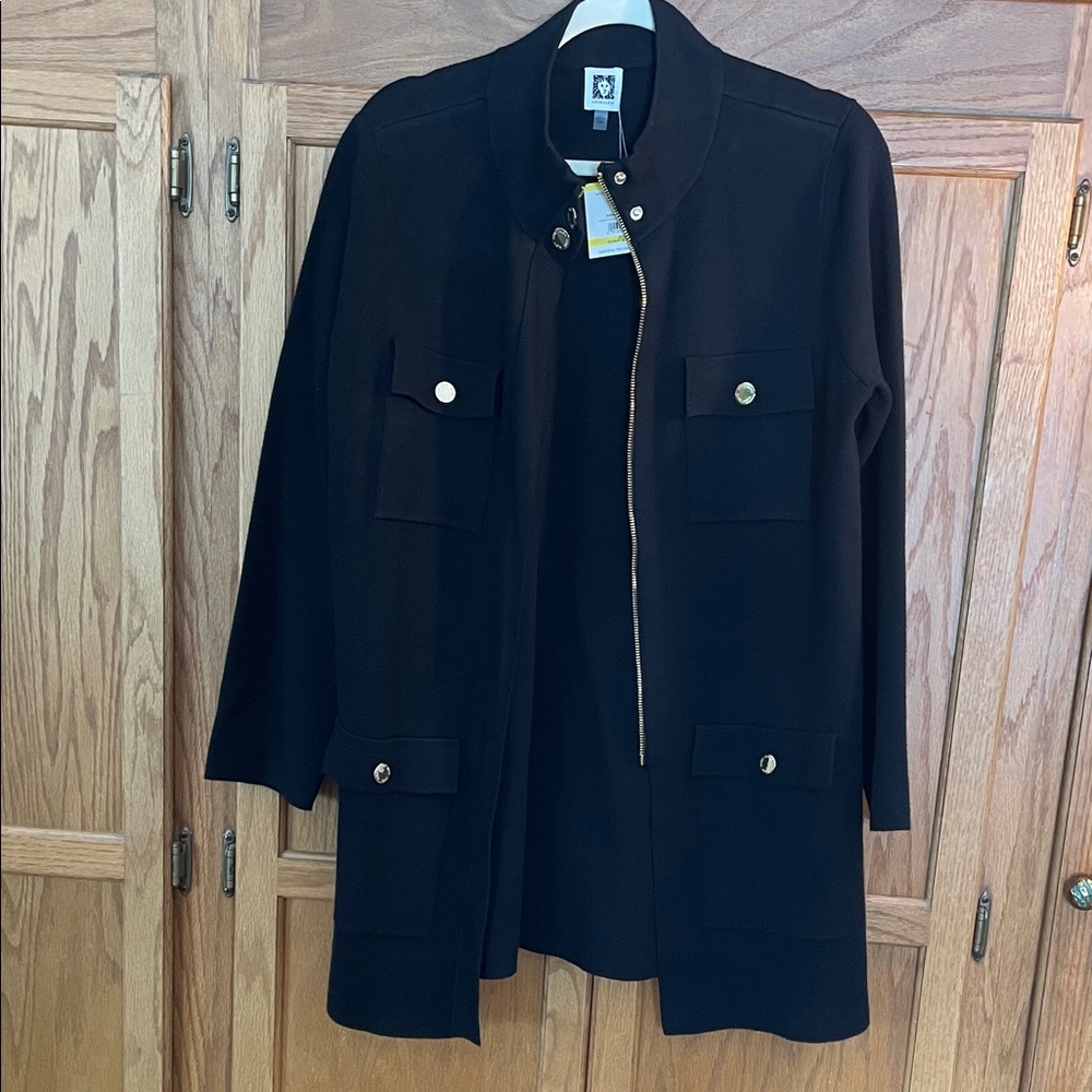 Anne Klein Black Jacket with Gold Accents